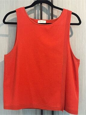 Harlyn (Anthropologie) Faux Wrap Coral Sleeveless Knit Top (Sz M)